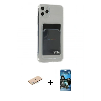 MARSİLYAN™- iPhone 11 Pro Max Kılıf Doruk Klasik Koleksiyonu - Siyah 34D Izgaralı Cam + Renkli Kamera Lens Koruma Cam - MI