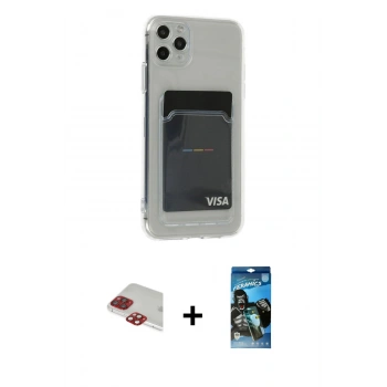 MARSİLYAN™- iPhone 11 Pro Max Kılıf Doruk Klasik Koleksiyonu - Siyah 34D Izgaralı Cam + Pers Alüminyum Kamera Lens - KI