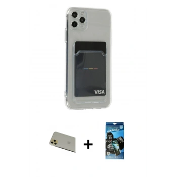 MARSİLYAN™- iPhone 11 Pro Max Kılıf Doruk Klasik Koleksiyonu - Siyah 34D Izgaralı Cam + Rainbow Kamera Lens Koruma Cam - GD