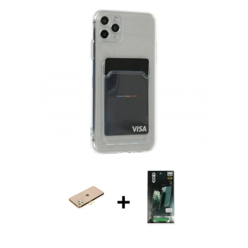 MARSİLYAN™- iPhone 11 Pro Max Kılıf Doruk Klasik Koleksiyonu - Siyah 360 Mat Full Body Arka Koruyucu + Renkli Kamera Lens Koruma Cam - SI