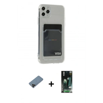MARSİLYAN™- iPhone 11 Pro Max Kılıf Doruk Klasik Koleksiyonu - Siyah 360 Mat Full Body Arka Koruyucu + Shine Kamera Lens Koruma Cam - SH