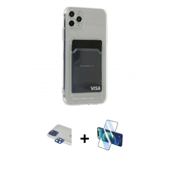 MARSİLYAN™- iPhone 11 Pro Max Kılıf Doruk Klasik Koleksiyonu - Siyah 3D Antistatik Seramik Nano Ekran Koruyucu + Pers Alüminyum Kamera Lens - LT