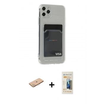 MARSİLYAN™- iPhone 11 Pro Max Kılıf Doruk Klasik Koleksiyonu - Siyah 6D Mat Seramik Hayalet Nano Ekran Koruyucu + Renkli Kamera Lens Koruma Cam - PE