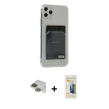 MARSİLYAN™- iPhone 11 Pro Max Kılıf Doruk Klasik Koleksiyonu - Siyah 6D Mat Seramik Hayalet Nano Ekran Koruyucu + Pers Alüminyum Kamera Lens - YL
