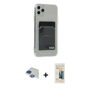 MARSİLYAN™- iPhone 11 Pro Max Kılıf Doruk Klasik Koleksiyonu - Siyah 6D Mat Seramik Hayalet Nano Ekran Koruyucu + Pers Alüminyum Kamera Lens - LT