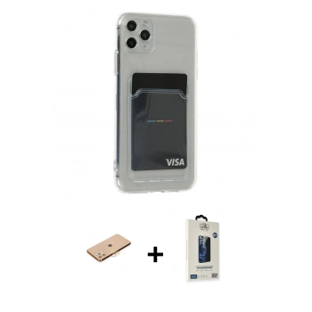 MARSİLYAN™- iPhone 11 Pro Max Kılıf Doruk Klasik Koleksiyonu - Siyah Bilvis Hayalet Cam Ekran Koruyucu + Renkli Kamera Lens Koruma Cam - TU