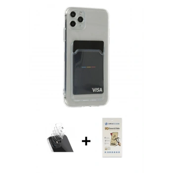 MARSİLYAN™- iPhone 11 Pro Max Kılıf Doruk Klasik Koleksiyonu - Siyah Mat Seramik Nano Ekran Koruyucu + Kamera Lens Koruma Cam - SF