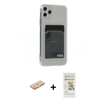MARSİLYAN™- iPhone 11 Pro Max Kılıf Doruk Klasik Koleksiyonu - Siyah Mat Seramik Nano Ekran Koruyucu + Renkli Kamera Lens Koruma Cam - SI