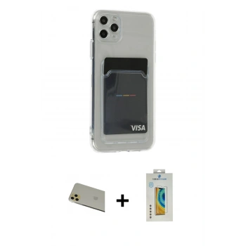 MARSİLYAN™- iPhone 11 Pro Max Kılıf Doruk Klasik Koleksiyonu - Siyah Polymer Nano Ekran Koruyucu + Rainbow Kamera Lens Koruma Cam - GD