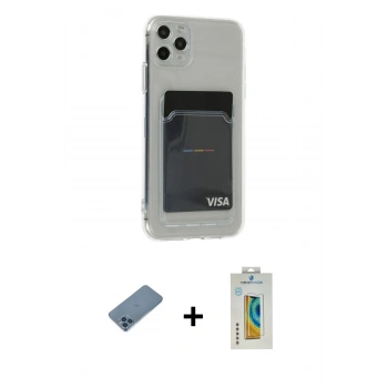 MARSİLYAN™- iPhone 11 Pro Max Kılıf Doruk Klasik Koleksiyonu - Siyah Polymer Nano Ekran Koruyucu + Shine Kamera Lens Koruma Cam - MI