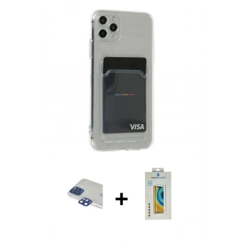 MARSİLYAN™- iPhone 11 Pro Max Kılıf Doruk Klasik Koleksiyonu - Siyah Polymer Nano Ekran Koruyucu + Pers Alüminyum Kamera Lens - LT