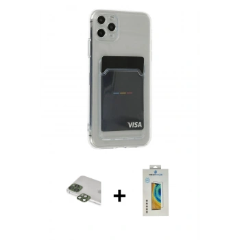 MARSİLYAN™- iPhone 11 Pro Max Kılıf Doruk Klasik Koleksiyonu - Siyah Polymer Nano Ekran Koruyucu + Pers Alüminyum Kamera Lens - YL