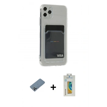 MARSİLYAN™- iPhone 11 Pro Max Kılıf Doruk Klasik Koleksiyonu - Siyah Polymer Nano Ekran Koruyucu + Shine Kamera Lens Koruma Cam - SABE