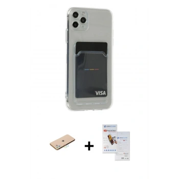 MARSİLYAN™- iPhone 11 Pro Max Kılıf Doruk Klasik Koleksiyonu - Siyah Seramik Nano Ekran Koruyucu + Renkli Kamera Lens Koruma Cam - MI