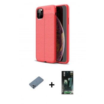 MARSİLYAN™- iPhone 11 Pro Max Kılıf Doruk Klasik Özel Seri - Şeffaf 360 Full Body Arka Koruyucu + Shine Kamera Lens Koruma Cam - SABE