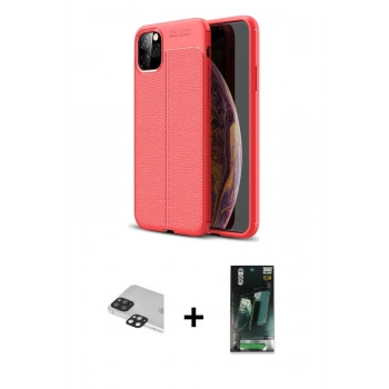 MARSİLYAN™- iPhone 11 Pro Max Kılıf Doruk Klasik Özel Seri - Şeffaf 360 Full Body Arka Koruyucu + Pers Alüminyum Kamera Lens - SH