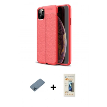 MARSİLYAN™- iPhone 11 Pro Max Kılıf Doruk Klasik Özel Seri - Siyah 6D Mat Seramik Hayalet Nano Ekran Koruyucu + Shine Kamera Lens Koruma Cam - MI