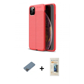 MARSİLYAN™- iPhone 11 Pro Max Kılıf Doruk Klasik Özel Seri - Siyah 6D Mat Seramik Hayalet Nano Ekran Koruyucu + Shine Kamera Lens Koruma Cam - GI