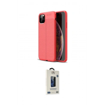MARSİLYAN™- iPhone 11 Pro Max Kılıf Doruk Klasik Özel Seri - Siyah Bilvis Hayalet Cam Ekran Koruyucu