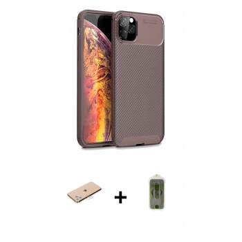 MARSİLYAN™- iPhone 11 Pro Max Kılıf Eksen Form Prime - Siyah Joko Magic 5D Hayalet Cam + Renkli Kamera Lens Koruma Cam - MI