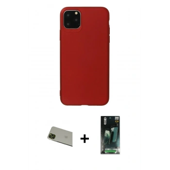 MARSİLYAN™- iPhone 11 Pro Max Kılıf Kozmos Yansıma Özel Seri - Şeffaf 360 Full Body Arka Koruyucu + Rainbow Kamera Lens Koruma Cam - YL
