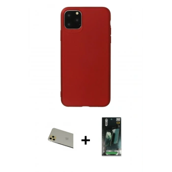MARSİLYAN™- iPhone 11 Pro Max Kılıf Kozmos Yansıma Özel Seri - Şeffaf 360 Full Body Arka Koruyucu + Rainbow Kamera Lens Koruma Cam - GD