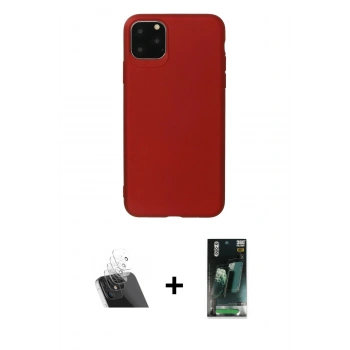 MARSİLYAN™- iPhone 11 Pro Max Kılıf Kozmos Yansıma Özel Seri - Şeffaf 360 Full Body Arka Koruyucu + Kamera Lens Koruma Cam - SF