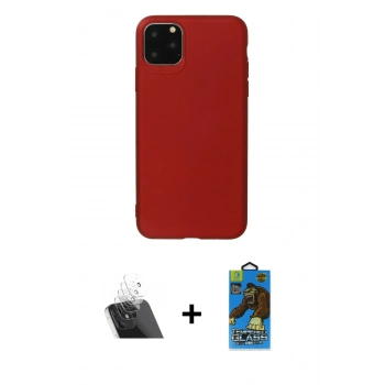 MARSİLYAN™- iPhone 11 Pro Max Kılıf Kozmos Yansıma Özel Seri - Siyah 18D Cam Ekran Koruyucu + Kamera Lens Koruma Cam - SF
