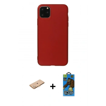 MARSİLYAN™- iPhone 11 Pro Max Kılıf Kozmos Yansıma Özel Seri - Siyah 18D Cam Ekran Koruyucu + Renkli Kamera Lens Koruma Cam - TU