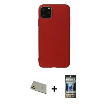 MARSİLYAN™- iPhone 11 Pro Max Kılıf Kozmos Yansıma Özel Seri - Siyah 34D Hayalet Izgaralı Cam + Rainbow Kamera Lens Koruma Cam - GD