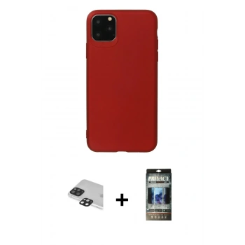 MARSİLYAN™- iPhone 11 Pro Max Kılıf Kozmos Yansıma Özel Seri - Siyah 34D Hayalet Izgaralı Cam + Pers Alüminyum Kamera Lens - SH