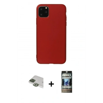 MARSİLYAN™- iPhone 11 Pro Max Kılıf Kozmos Yansıma Özel Seri - Siyah 34D Hayalet Izgaralı Cam + Pers Alüminyum Kamera Lens - YL