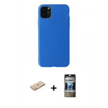 MARSİLYAN™- iPhone 11 Pro Max Kılıf Kozmos Yansıma Özel Seri - Siyah 34D Hayalet Izgaralı Cam + Renkli Kamera Lens Koruma Cam - SI