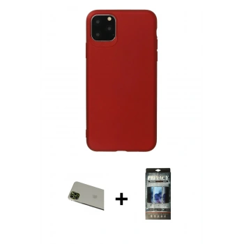 MARSİLYAN™- iPhone 11 Pro Max Kılıf Kozmos Yansıma Özel Seri - Siyah 34D Hayalet Izgaralı Cam + Rainbow Kamera Lens Koruma Cam - YL