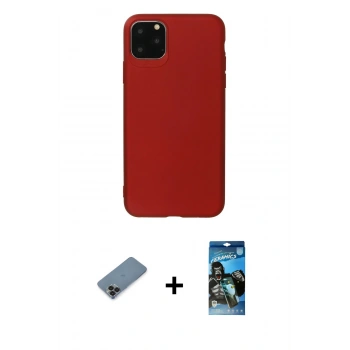 MARSİLYAN™- iPhone 11 Pro Max Kılıf Kozmos Yansıma Özel Seri - Siyah 34D Izgaralı Cam + Metal Kamera Lens Koruma Cam - SH