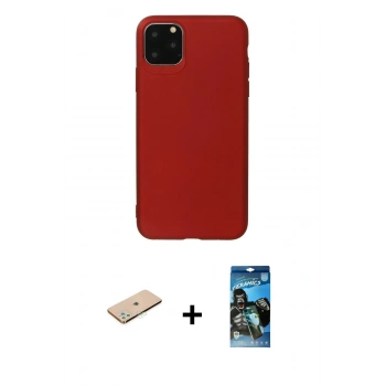 MARSİLYAN™- iPhone 11 Pro Max Kılıf Kozmos Yansıma Özel Seri - Siyah 34D Izgaralı Cam + Renkli Kamera Lens Koruma Cam - YL