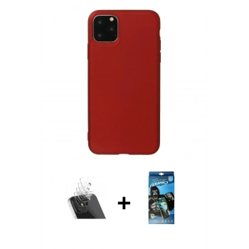 MARSİLYAN™- iPhone 11 Pro Max Kılıf Kozmos Yansıma Özel Seri - Siyah 34D Izgaralı Cam + Kamera Lens Koruma Cam - SF
