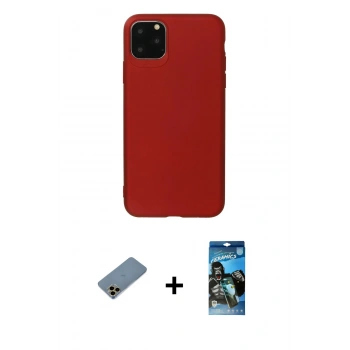 MARSİLYAN™- iPhone 11 Pro Max Kılıf Kozmos Yansıma Özel Seri - Siyah 34D Izgaralı Cam + Shine Kamera Lens Koruma Cam - GD