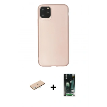 MARSİLYAN™- iPhone 11 Pro Max Kılıf Kozmos Yansıma Özel Seri - Siyah 360 Mat Full Body Arka Koruyucu + Renkli Kamera Lens Koruma Cam - MI