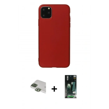 MARSİLYAN™- iPhone 11 Pro Max Kılıf Kozmos Yansıma Özel Seri - Siyah 360 Mat Full Body Arka Koruyucu + Pers Alüminyum Kamera Lens - YL