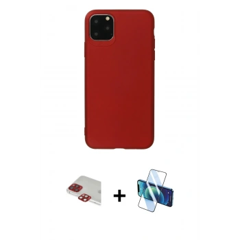 MARSİLYAN™- iPhone 11 Pro Max Kılıf Kozmos Yansıma Özel Seri - Siyah 3D Antistatik Cam Ekran Koruyucu + Pers Alüminyum Kamera Lens - KI