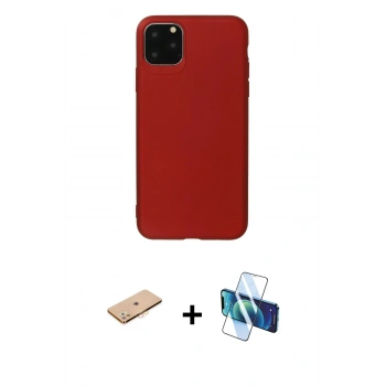 MARSİLYAN™- iPhone 11 Pro Max Kılıf Kozmos Yansıma Özel Seri - Siyah 3D Antistatik Cam Ekran Koruyucu + Renkli Kamera Lens Koruma Cam - TU