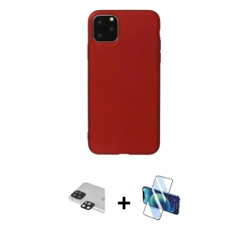 MARSİLYAN™- iPhone 11 Pro Max Kılıf Kozmos Yansıma Özel Seri - Siyah 3D Antistatik Cam Ekran Koruyucu + Pers Alüminyum Kamera Lens - SH