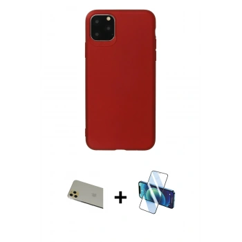 MARSİLYAN™- iPhone 11 Pro Max Kılıf Kozmos Yansıma Özel Seri - Siyah 3D Antistatik Seramik Nano Ekran Koruyucu + Rainbow Kamera Lens Koruma Cam - GD