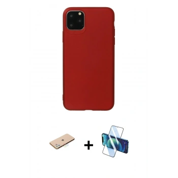 MARSİLYAN™- iPhone 11 Pro Max Kılıf Kozmos Yansıma Özel Seri - Siyah 3D Antistatik Seramik Nano Ekran Koruyucu + Renkli Kamera Lens Koruma Cam - MI