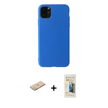 MARSİLYAN™- iPhone 11 Pro Max Kılıf Kozmos Yansıma Özel Seri - Siyah 6D Mat Seramik Hayalet Nano Ekran Koruyucu + Renkli Kamera Lens Koruma Cam - YL