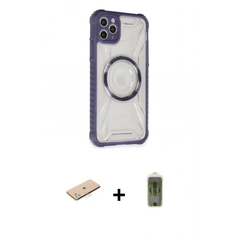 MARSİLYAN™- iPhone 11 Pro Max Kılıf Kutup Modern - Siyah Joko Magic 5D Hayalet Cam + Renkli Kamera Lens Koruma Cam - MI