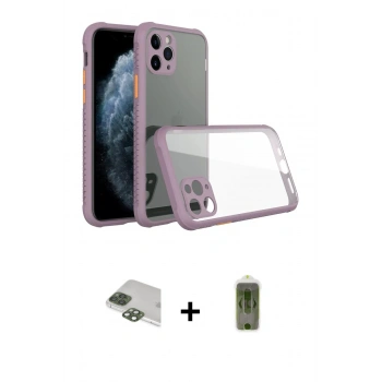 MARSİLYAN™- iPhone 11 Pro Max Kılıf Nova Asil Özel Seri - Siyah Joko Magic 5D Hayalet Cam + Pers Alüminyum Kamera Lens - YL