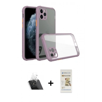MARSİLYAN™- iPhone 11 Pro Max Kılıf Nova Asil Özel Seri - Siyah Mat Seramik Nano Ekran Koruyucu + Kamera Lens Koruma Cam - SF