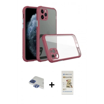 MARSİLYAN™- iPhone 11 Pro Max Kılıf Nova Asil Özel Seri - Siyah Mat Seramik Nano Ekran Koruyucu + Pers Alüminyum Kamera Lens - LT